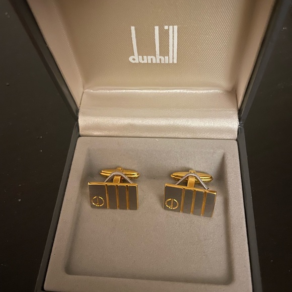 Vintage Dunhill Cufflinks d logo Rectangle - Picture 1 of 6